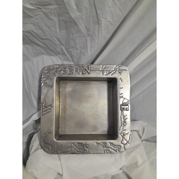 Other - Vintage Salisbury Pewter Compass  Dish, Square, Map 8 Inch, HTF